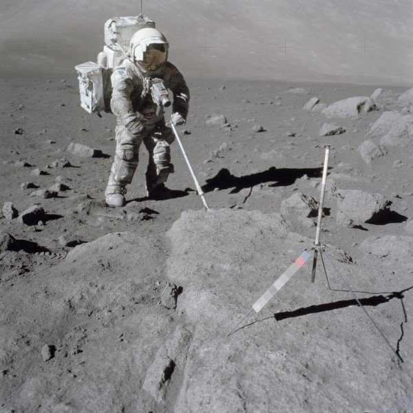 man on moon in his space suit