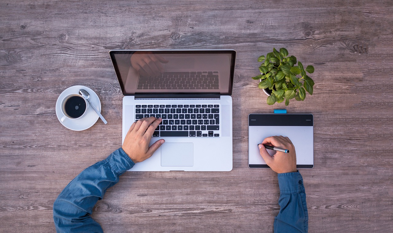 laptop, mockup, graphics tablet